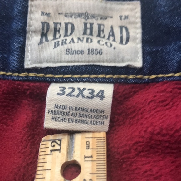 Red Head fleece lined straight jeans SZ 32x34. (SKU 158) - Picture 2 of 8